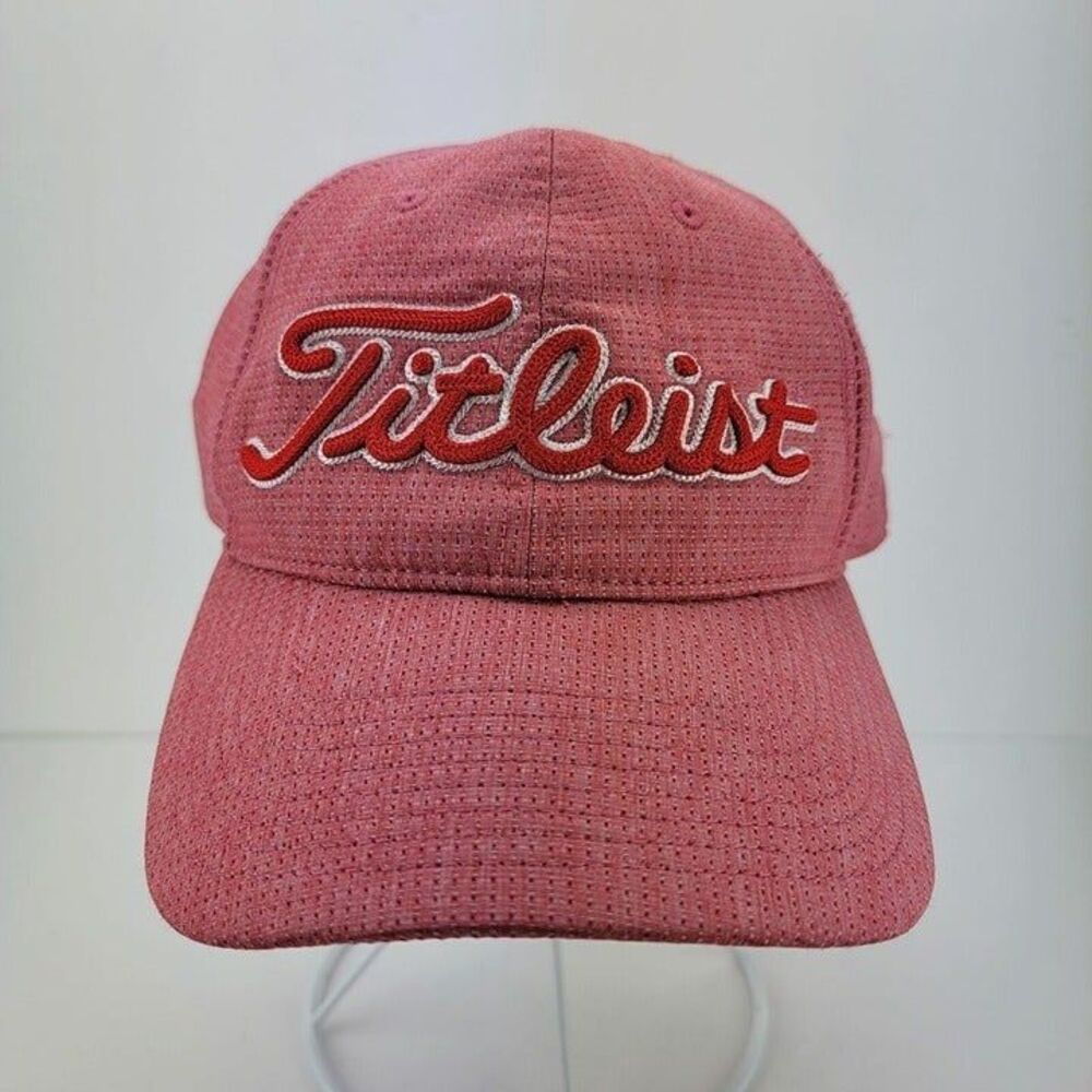 Titleist Red Strap Back Adjustable Athletic Embroidered Golf Cap Hat